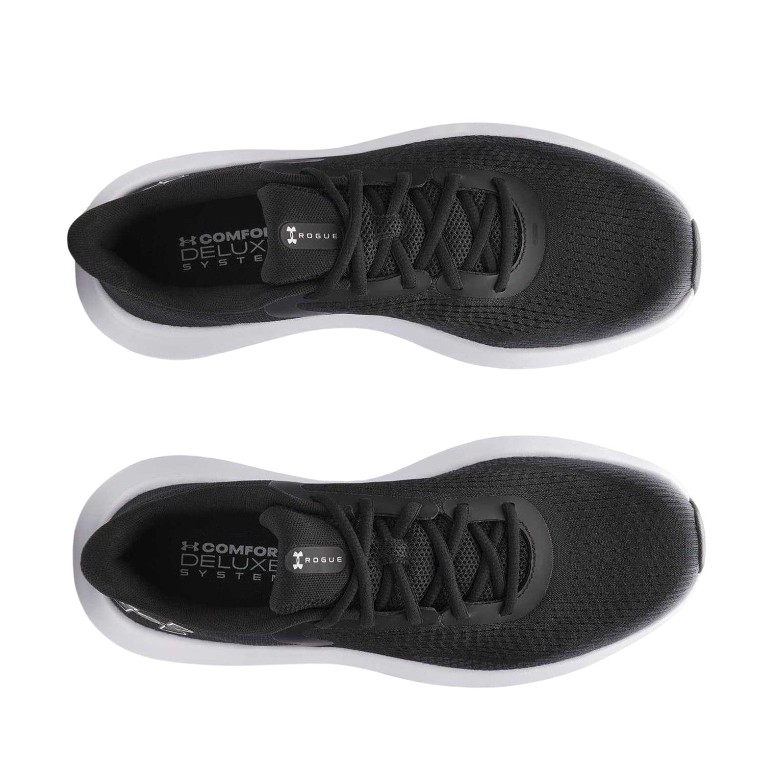 Black - Side - Under Armour Mens Charged Rogue 5 Low Cut Flat Trainers
