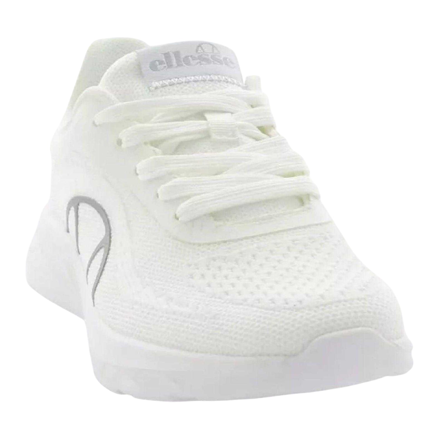 White-Silver - Side - Ellesse Womens-Ladies Como Logo Low Cut Trainers