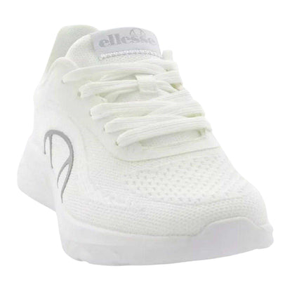 White-Silver - Side - Ellesse Womens-Ladies Como Logo Low Cut Trainers