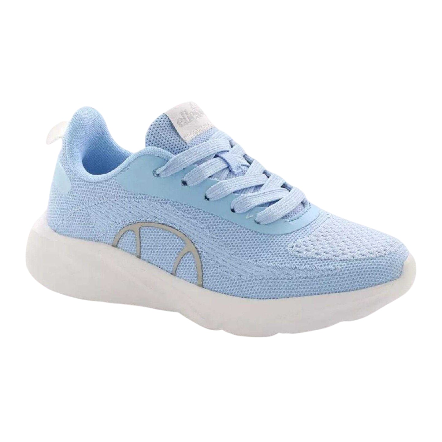 Skyblue Washed-White - Front - Ellesse Womens-Ladies Como Logo Low Cut Trainers