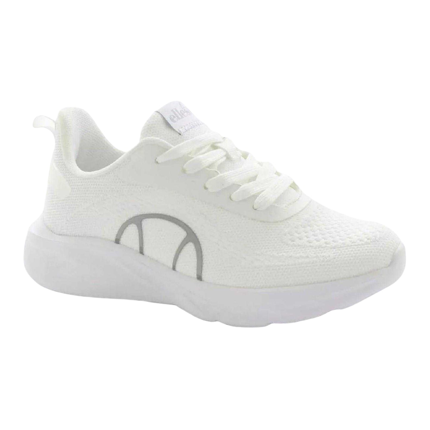 White-Silver - Front - Ellesse Womens-Ladies Como Logo Low Cut Trainers