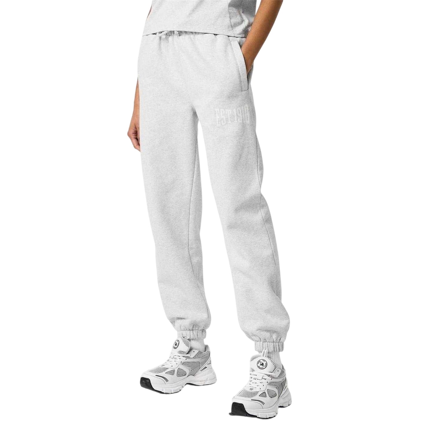 Grey Marl - Side - Everlast Womens-Ladies Est 1910 Marl Logo Joggers