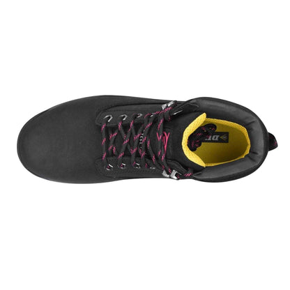 Black - Side - Dunlop Womens-Ladies Nubuck Steel Toe Cap Safety Boots