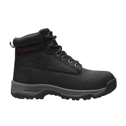 Black - Front - Dunlop Womens-Ladies Nubuck Steel Toe Cap Safety Boots