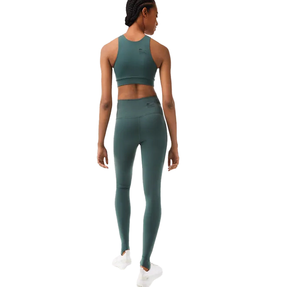 Green - Back - Lacoste Womens-Ladies Collapsible Stirrup Leggings