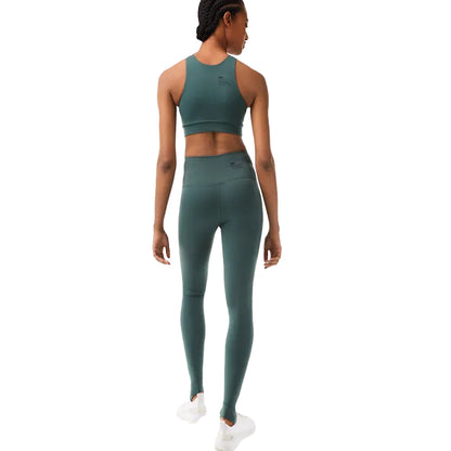 Green - Back - Lacoste Womens-Ladies Collapsible Stirrup Leggings