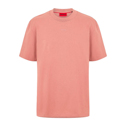Pink - Front - Hugo Boss Mens Heavyweight Relaxed Fit T-Shirt