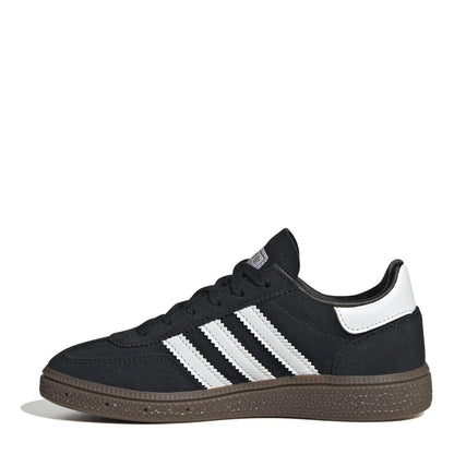 Black - Back - Adidas Childrens-Kids Handball Spezial 3 Stripes Suede Shoes