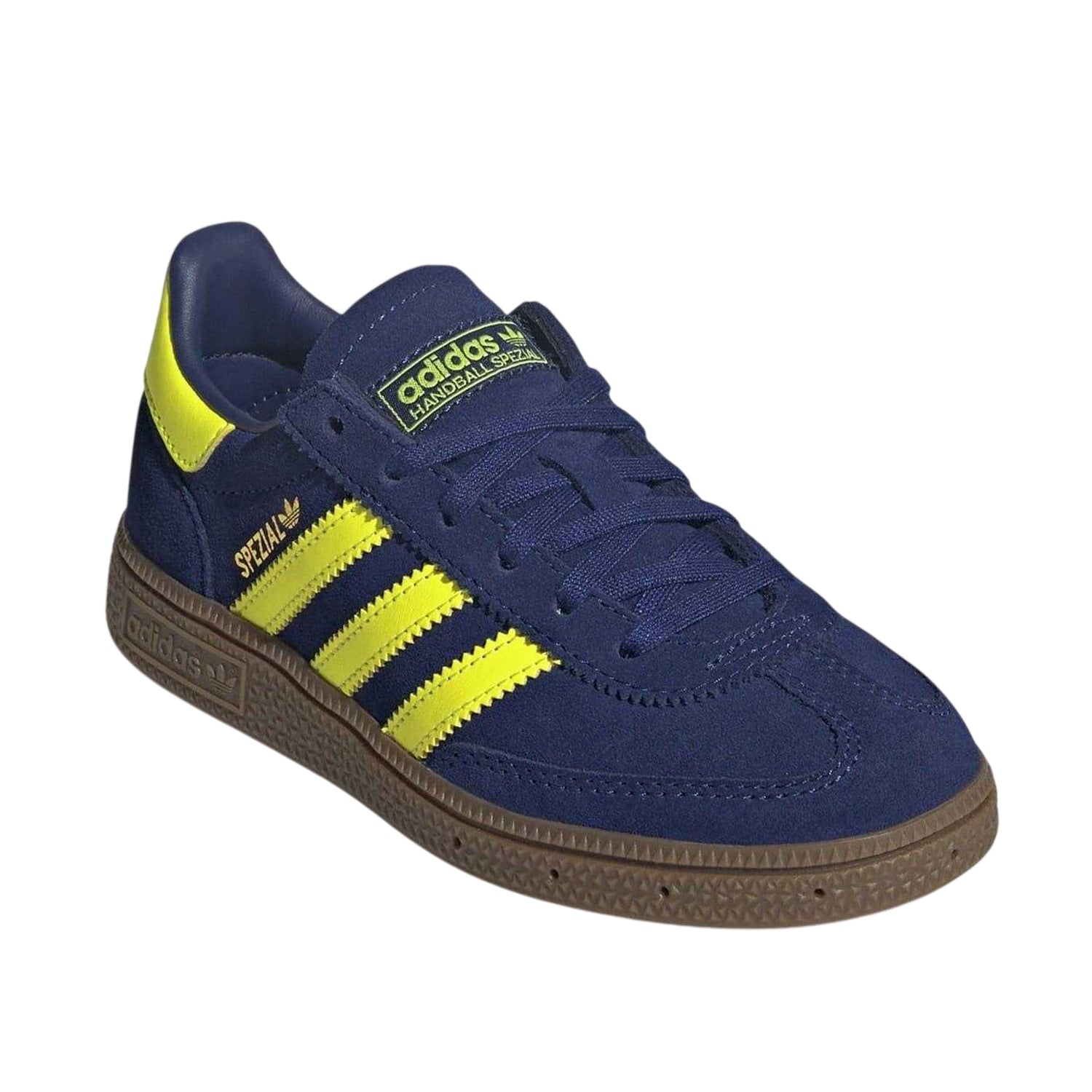 Blue-Yellow - Lifestyle - Adidas Childrens-Kids Handball Spezial 3 Stripes Suede Shoes