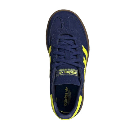 Blue-Yellow - Pack Shot - Adidas Childrens-Kids Handball Spezial 3 Stripes Suede Shoes