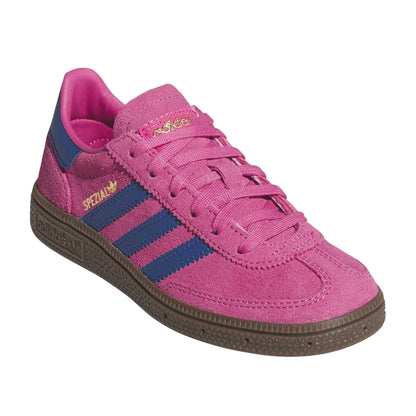 Shock Pink-Blue - Lifestyle - Adidas Childrens-Kids Handball Spezial 3 Stripes Suede Shoes