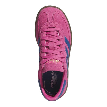Shock Pink-Blue - Pack Shot - Adidas Childrens-Kids Handball Spezial 3 Stripes Suede Shoes
