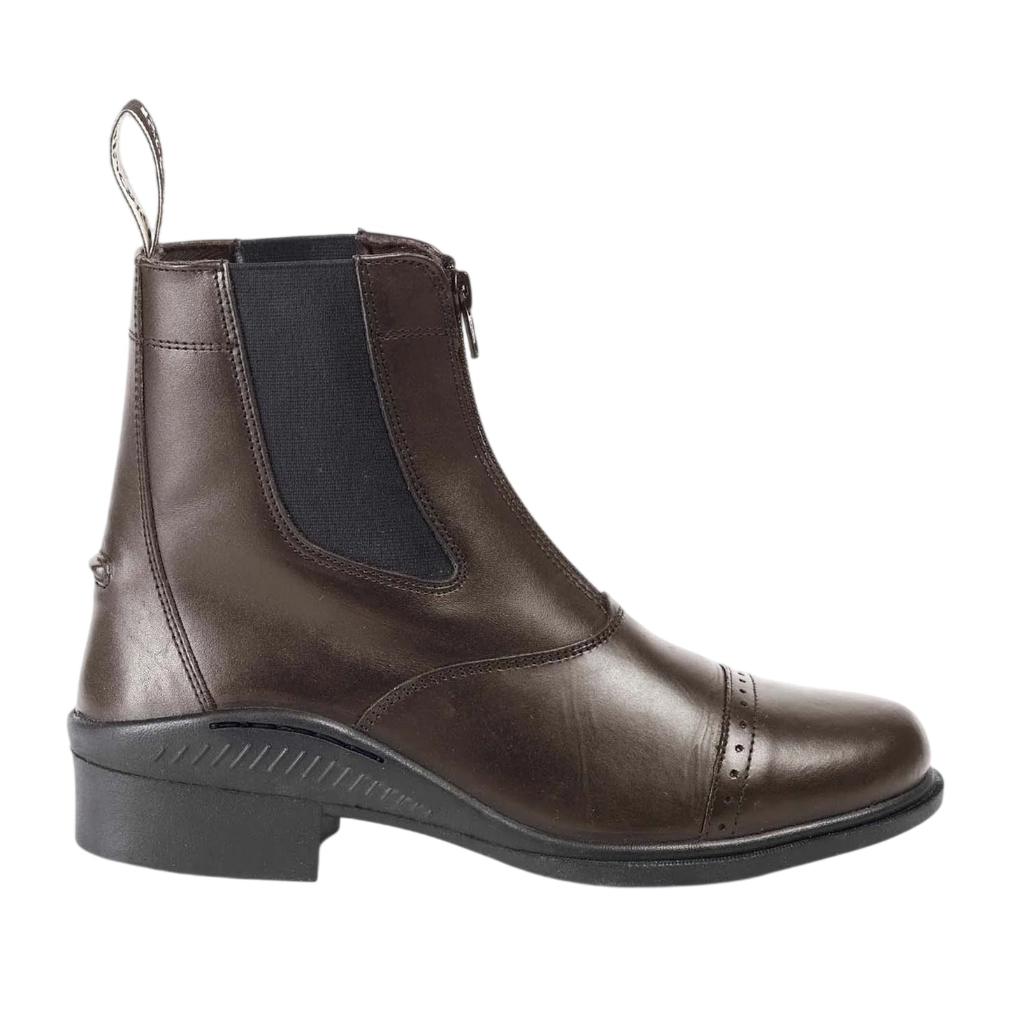 Brown - Front - Brogini Womens-Ladies Tivoli Leather Zip Paddock Boots