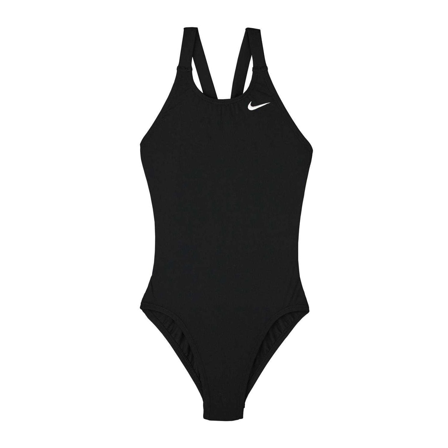 Black - Front - Nike Girls Hydrastrong One Piece Swimsuit