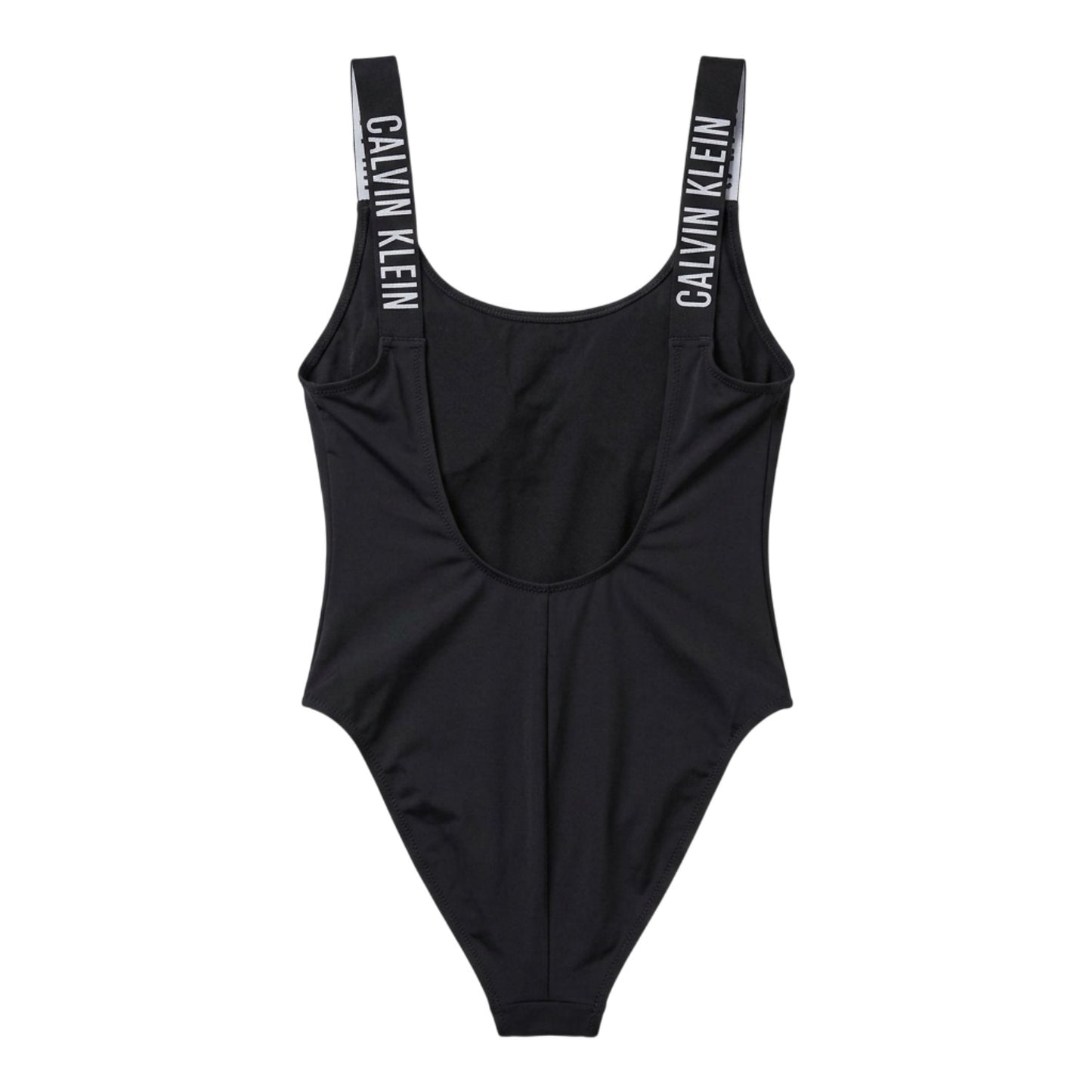 Black - Back - Calvin Klein Womens-Ladies Logo One Piece Swimsuit