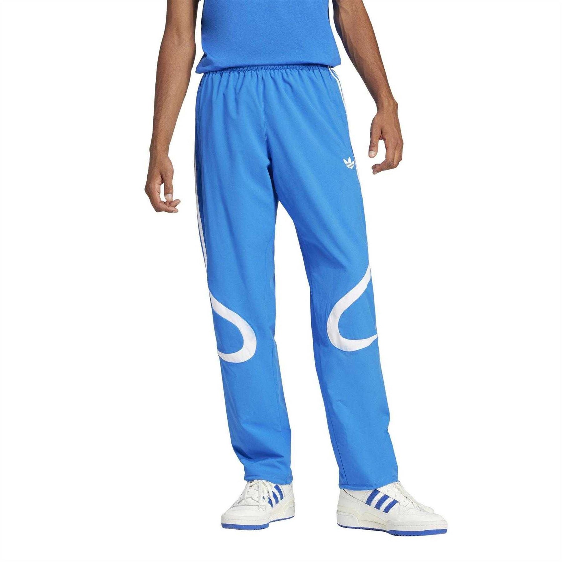 Blue - Side - Adidas Mens Teamgeist Casual Joggers
