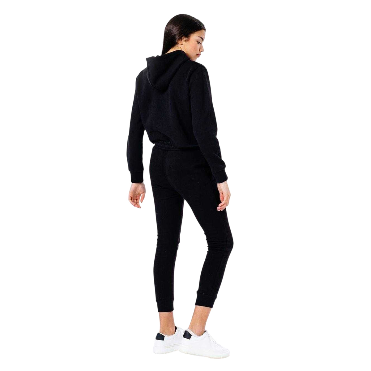 Black - Back - Hype Girls Script Cropped Hoodie And Joggers Set