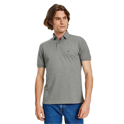 Medium Grey - Side - Tommy Hilfiger Mens 1985 Embroidered Logo Polo Shirt