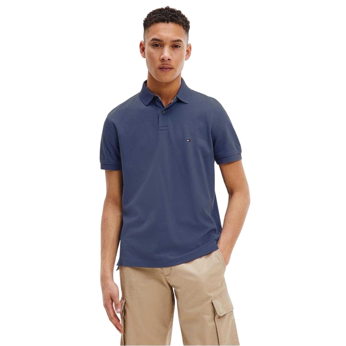 Navy - Side - Tommy Hilfiger Mens 1985 Embroidered Logo Polo Shirt