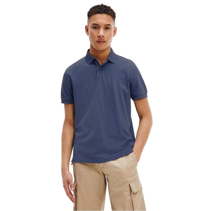 Navy - Side - Tommy Hilfiger Mens 1985 Embroidered Logo Polo Shirt
