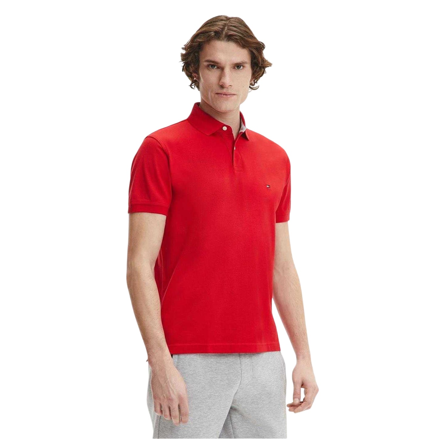 Primary Red - Side - Tommy Hilfiger Mens 1985 Embroidered Logo Polo Shirt