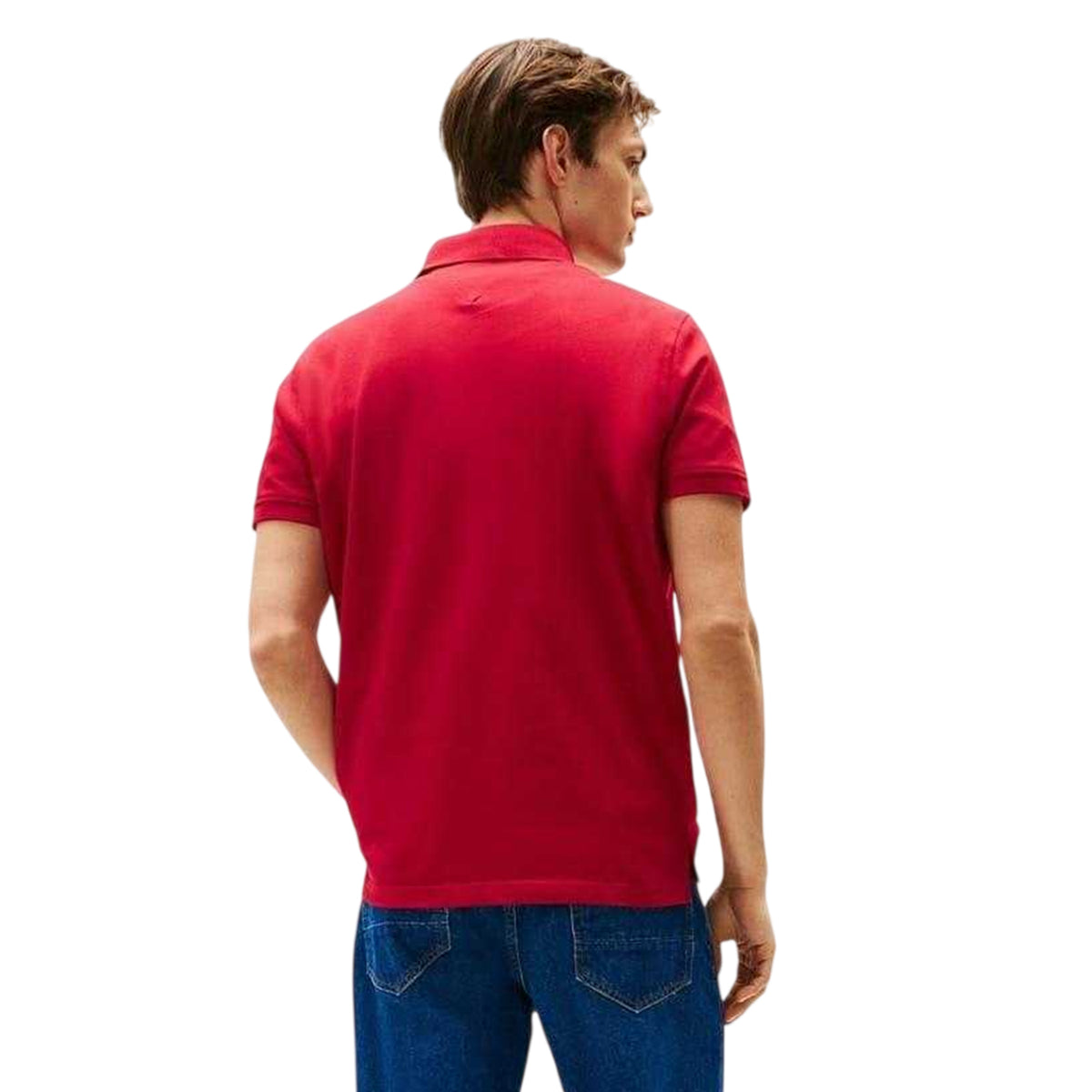 Red - Back - Tommy Hilfiger Mens 1985 Embroidered Logo Polo Shirt