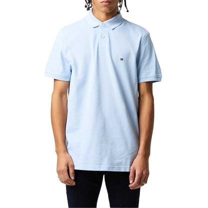 Breezy Blue - Side - Tommy Hilfiger Mens 1985 Embroidered Logo Polo Shirt