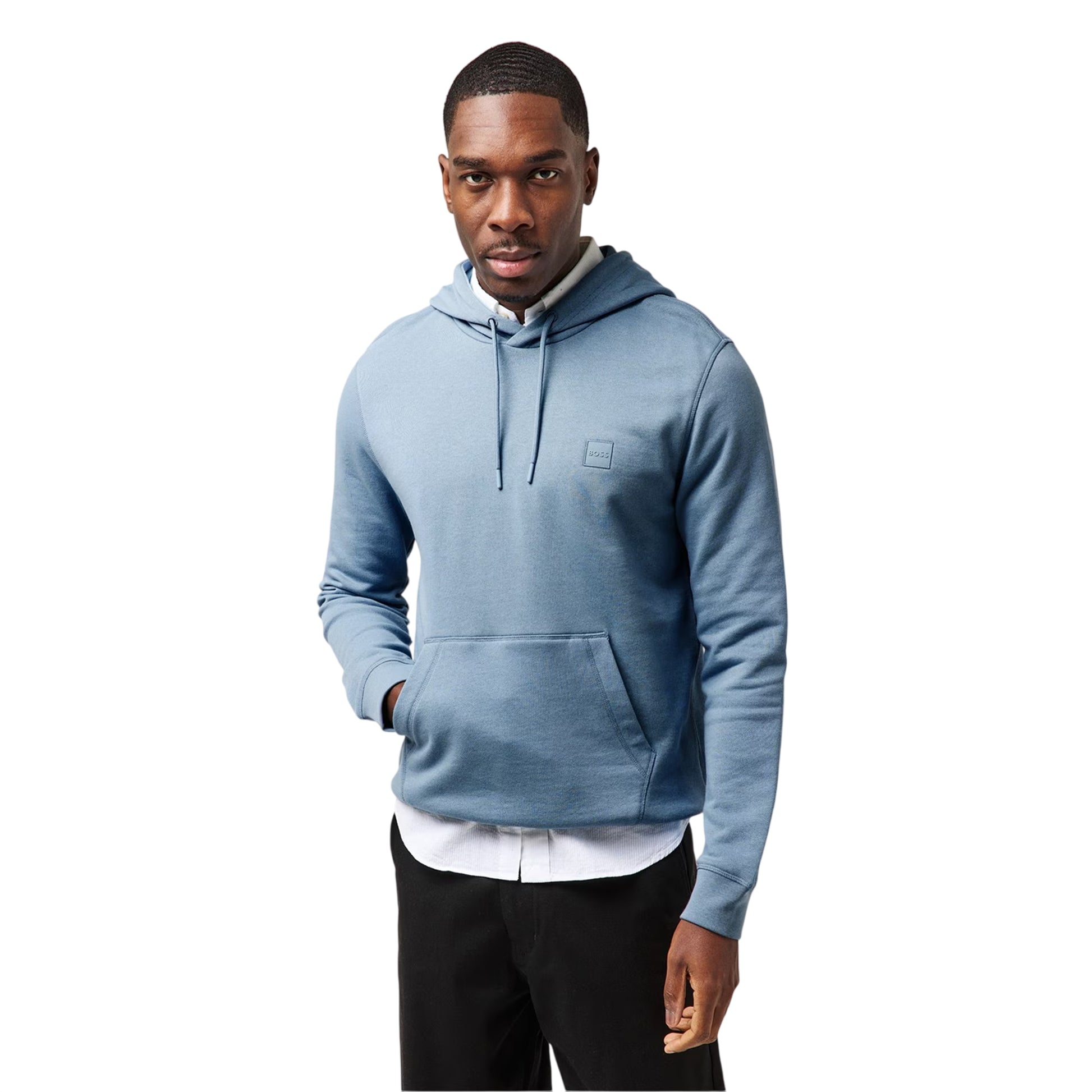 Light Blue - Side - Boss Mens Wetalk Pullover Hoodie