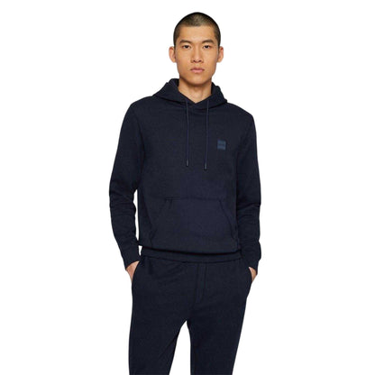 Navy - Side - Boss Mens Wetalk Pullover Hoodie