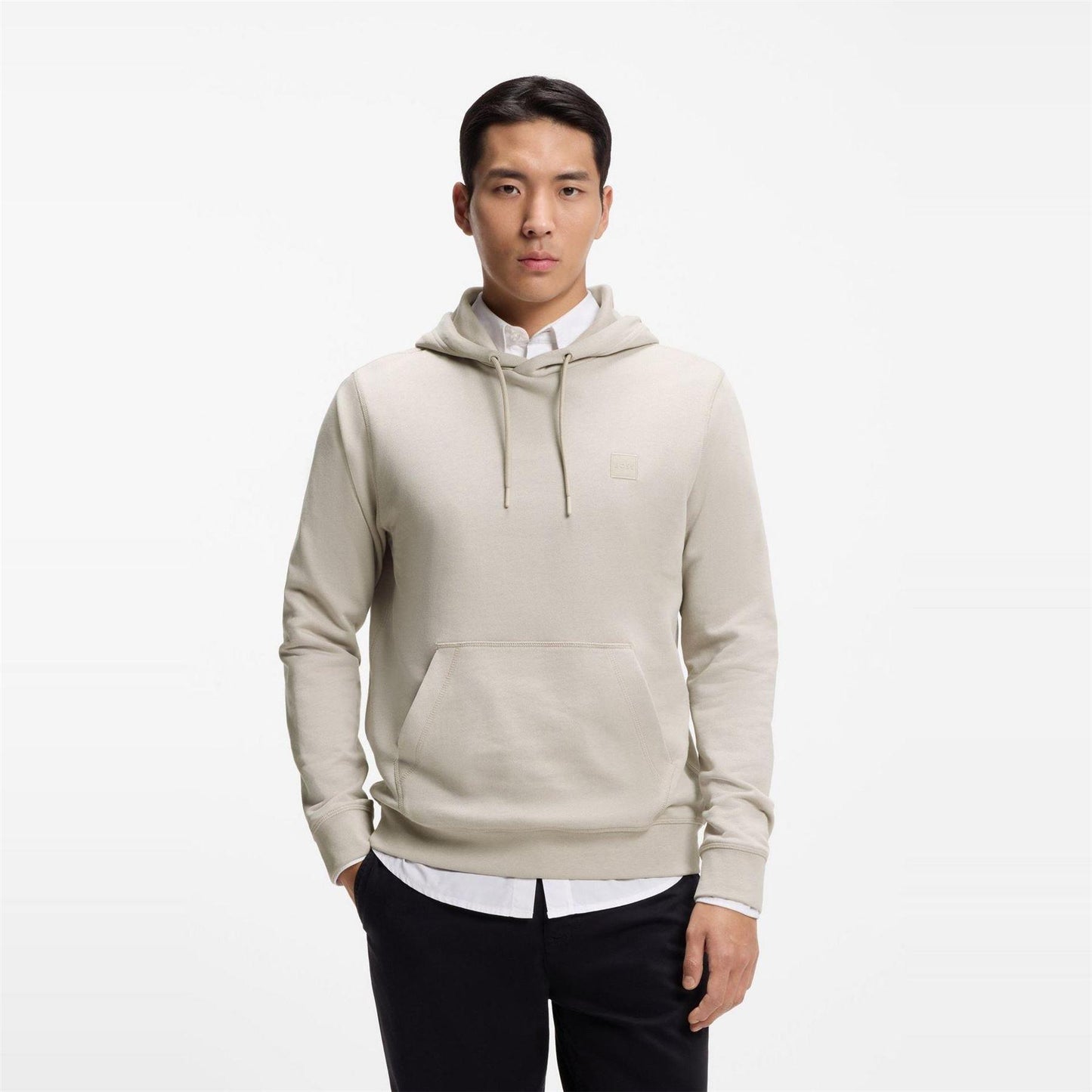 Grey - Back - Boss Mens Wetalk Pullover Hoodie