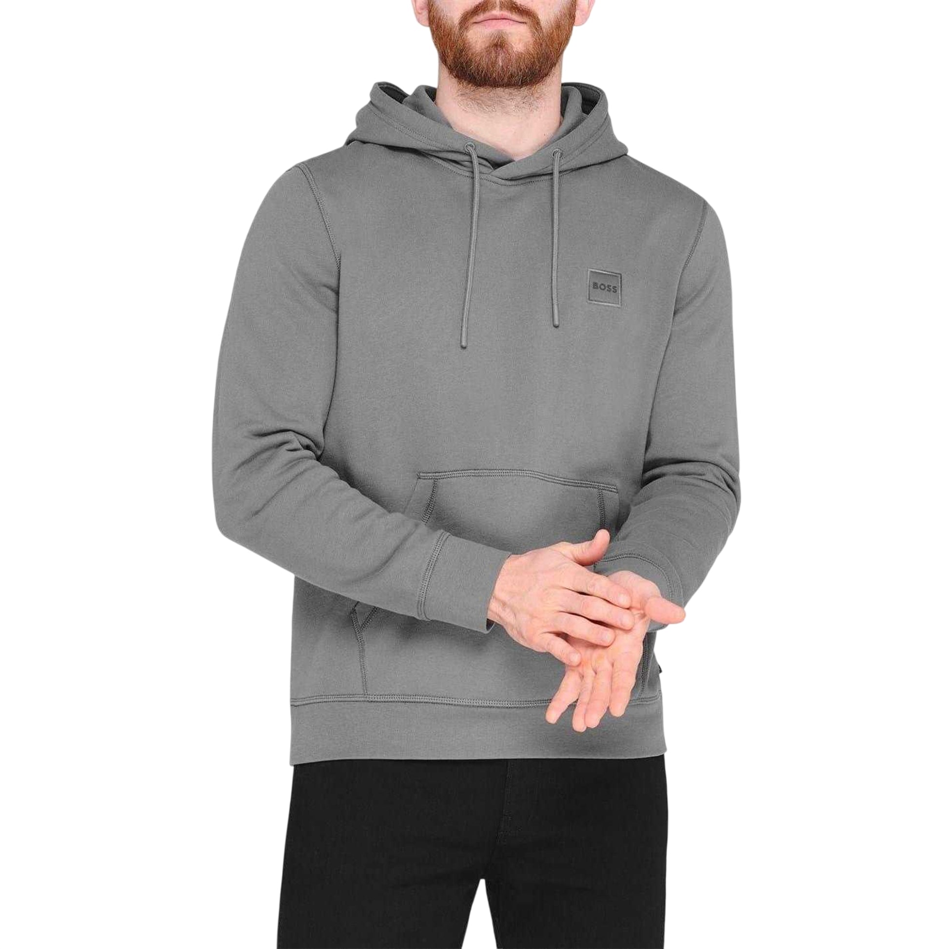 Charcoal - Side - Boss Mens Wetalk Pullover Hoodie