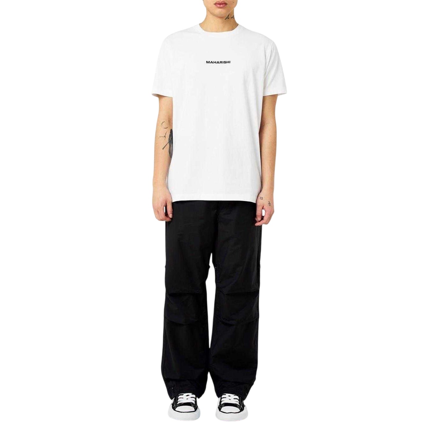 White - Lifestyle - Maharishi Unisex Adult Miltype Embroidered Organic Cotton T-Shirt