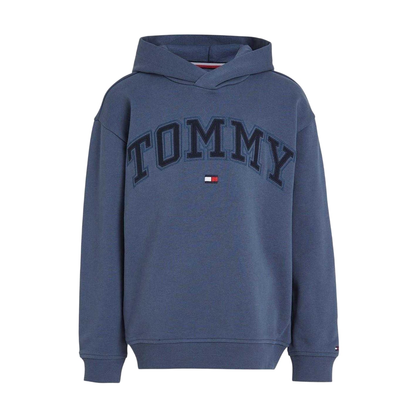 Aegean Sea - Front - Tommy Hilfiger Childrens-Kids Varsity Cotton Hoodie