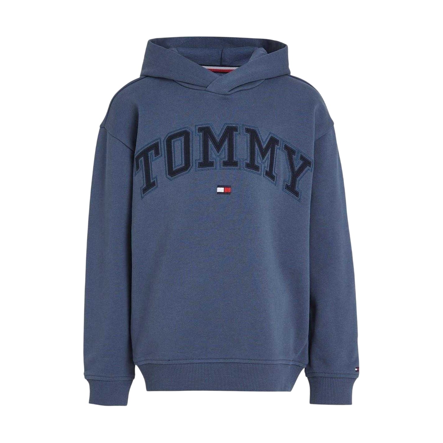 Aegean Sea - Front - Tommy Hilfiger Childrens-Kids Varsity Cotton Hoodie