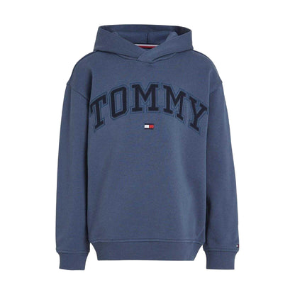 Aegean Sea - Front - Tommy Hilfiger Childrens-Kids Varsity Cotton Hoodie