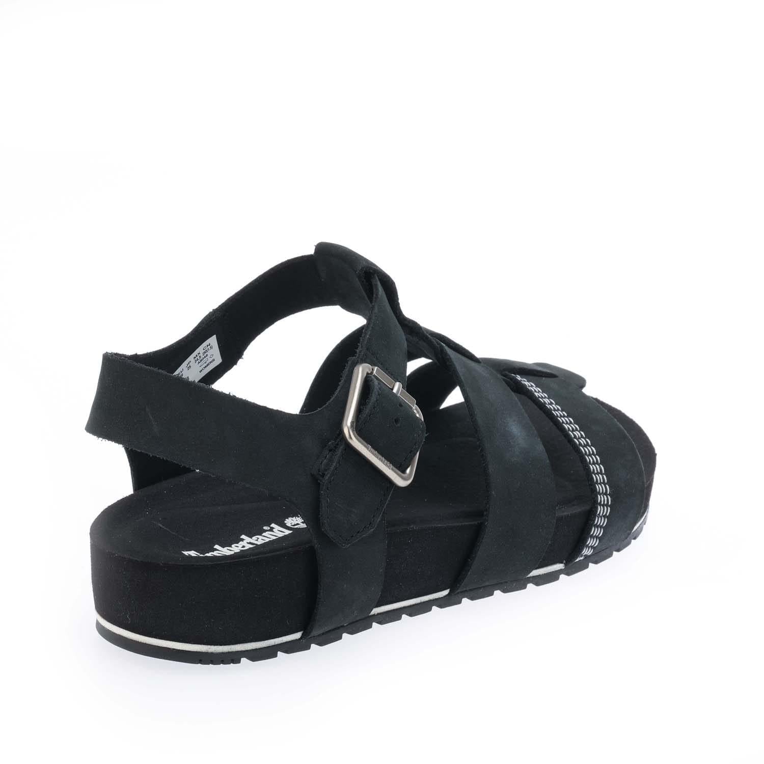 Black - Side - Timberland Womens-Ladies Malibu Waves 2.0 Fisherman Leather Sandals