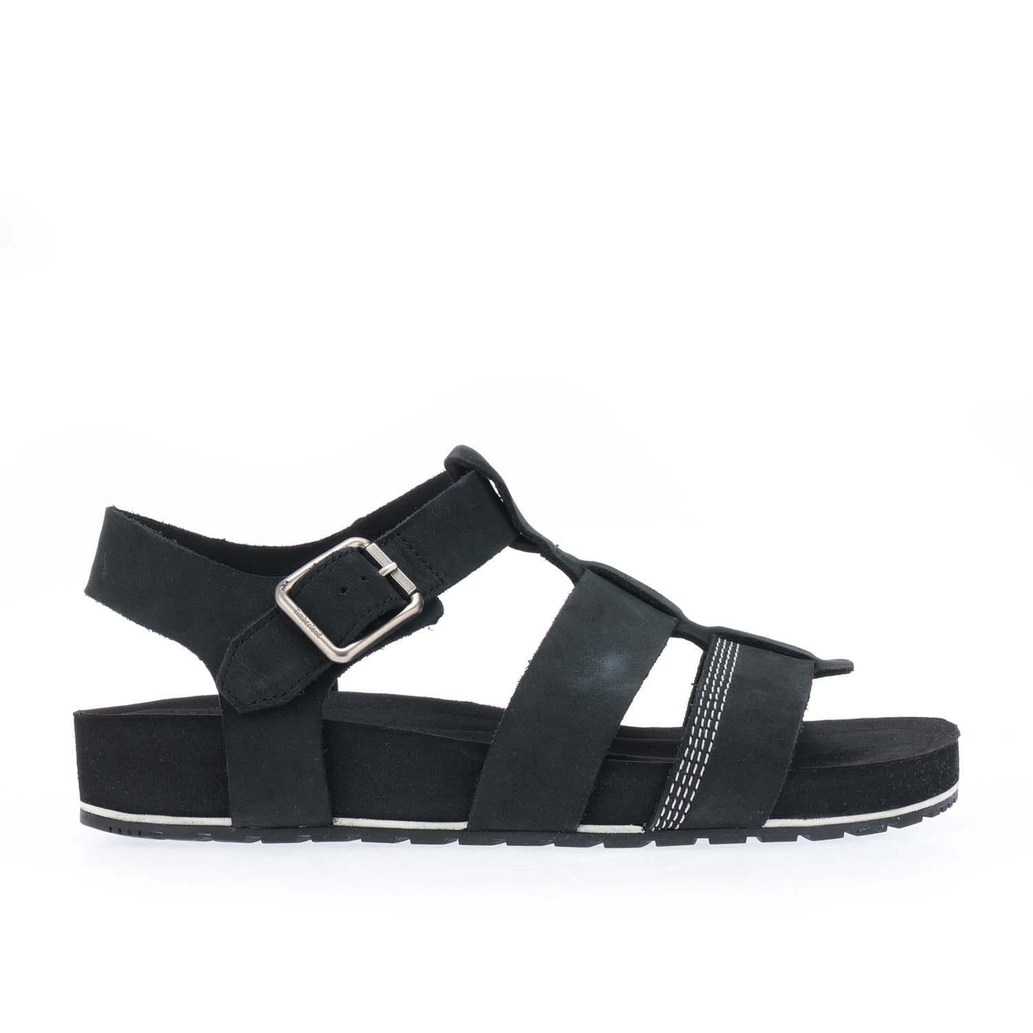 Black - Back - Timberland Womens-Ladies Malibu Waves 2.0 Fisherman Leather Sandals