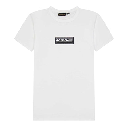 White - Front - Napapijri Childrens-Kids Crew Neck Regular T-Shirt