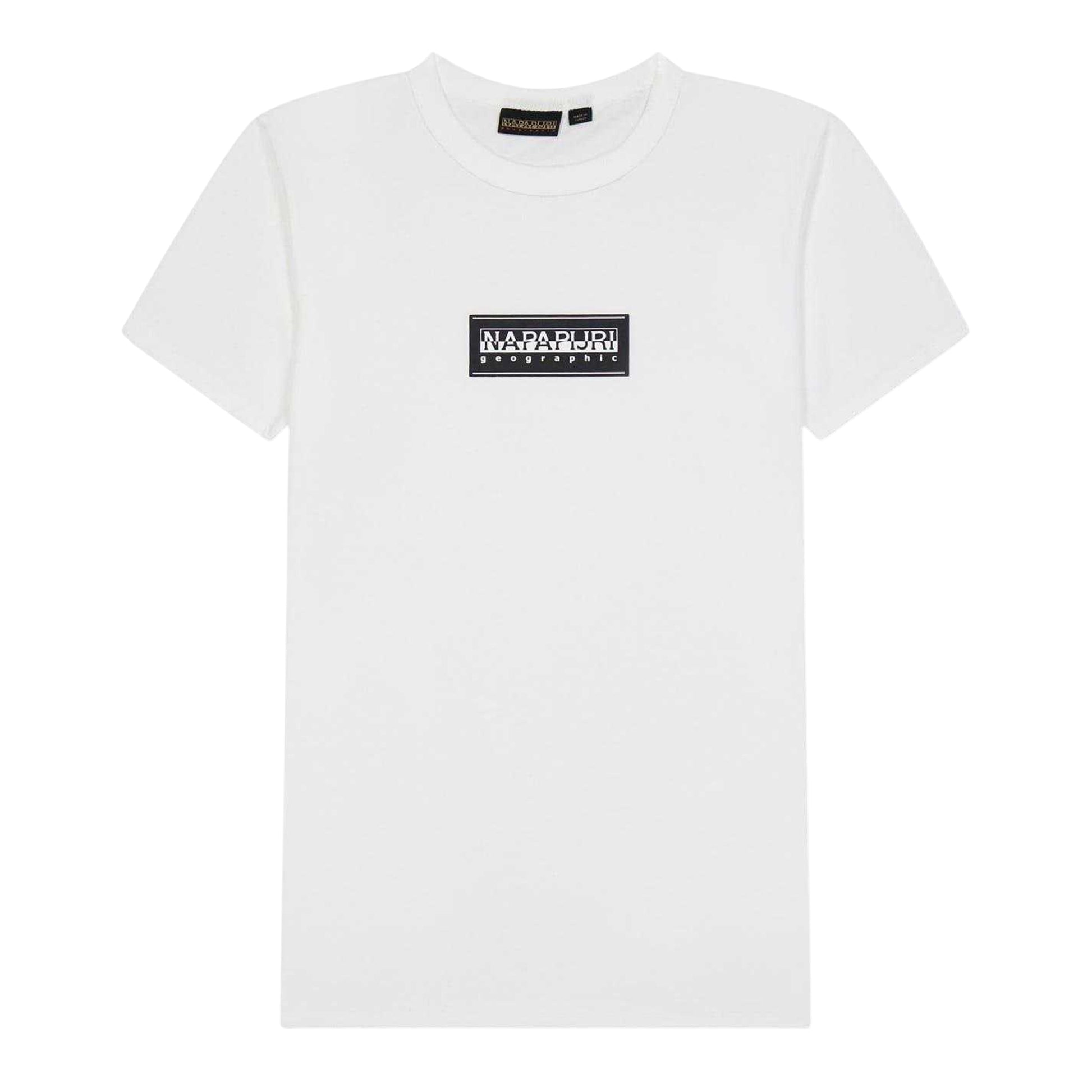 White - Front - Napapijri Childrens-Kids Crew Neck Regular T-Shirt
