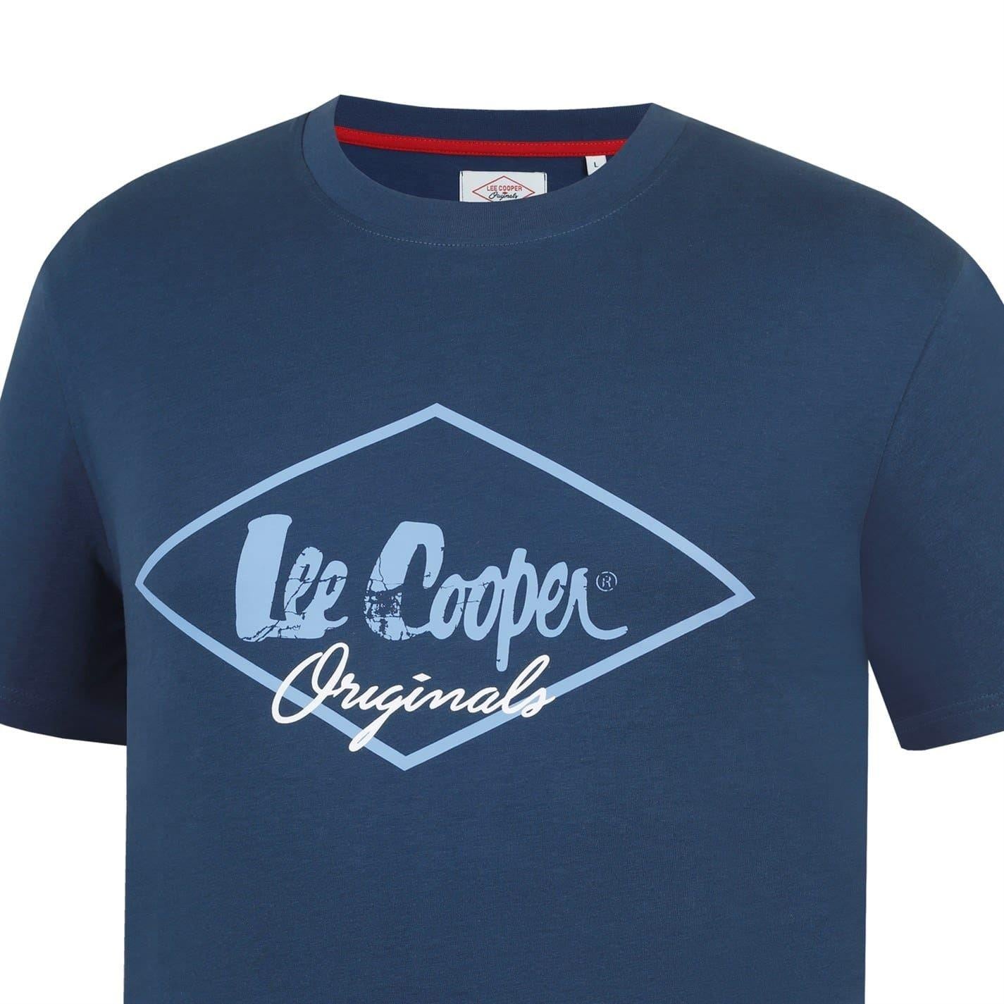 Vintage Blue - Pack Shot - Lee Cooper Mens Originals Logo T-Shirt