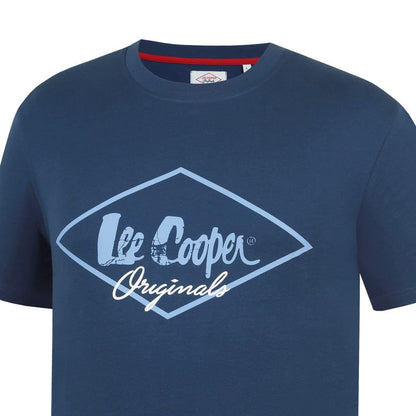 Vintage Blue - Pack Shot - Lee Cooper Mens Originals Logo T-Shirt