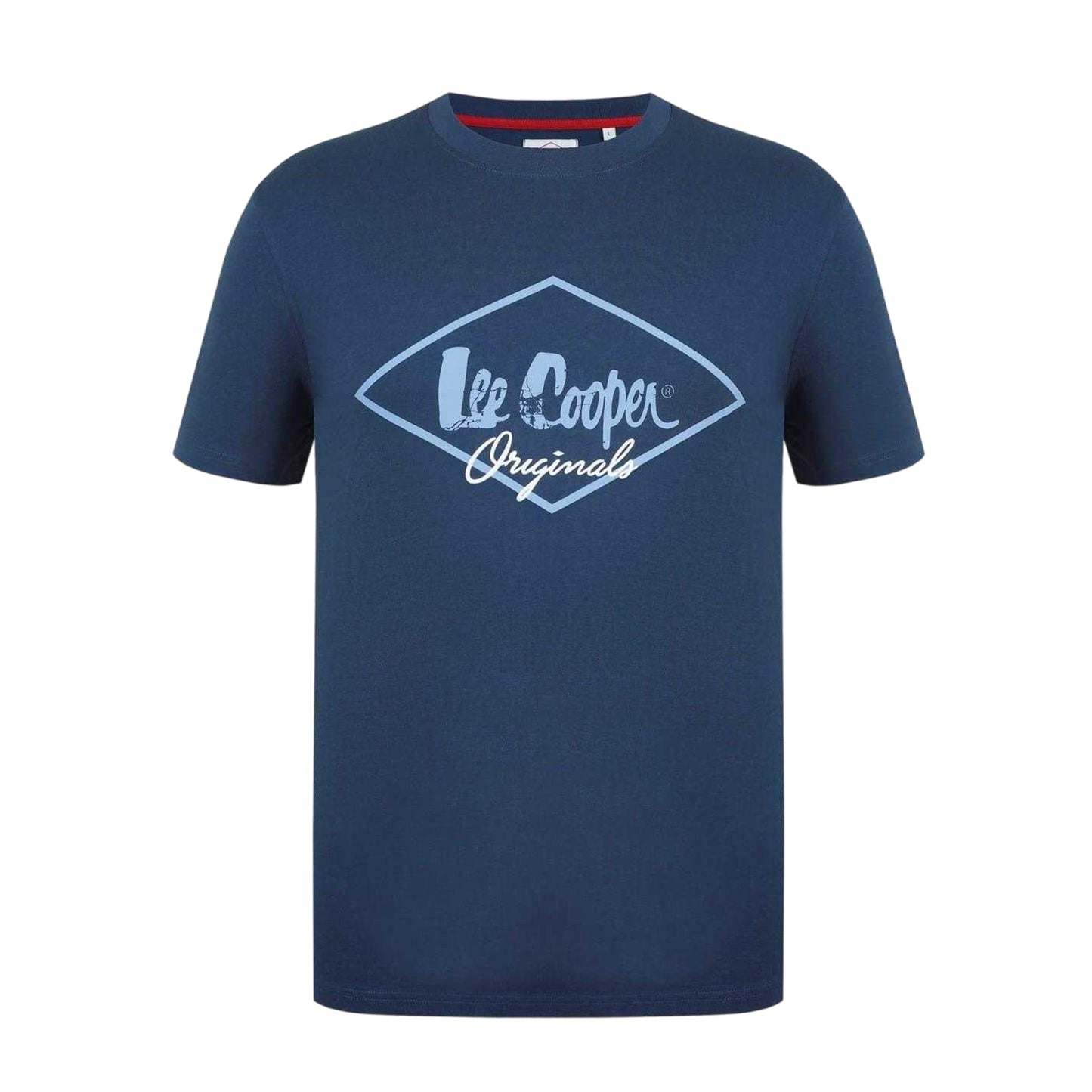 Vintage Blue - Front - Lee Cooper Mens Originals Logo T-Shirt