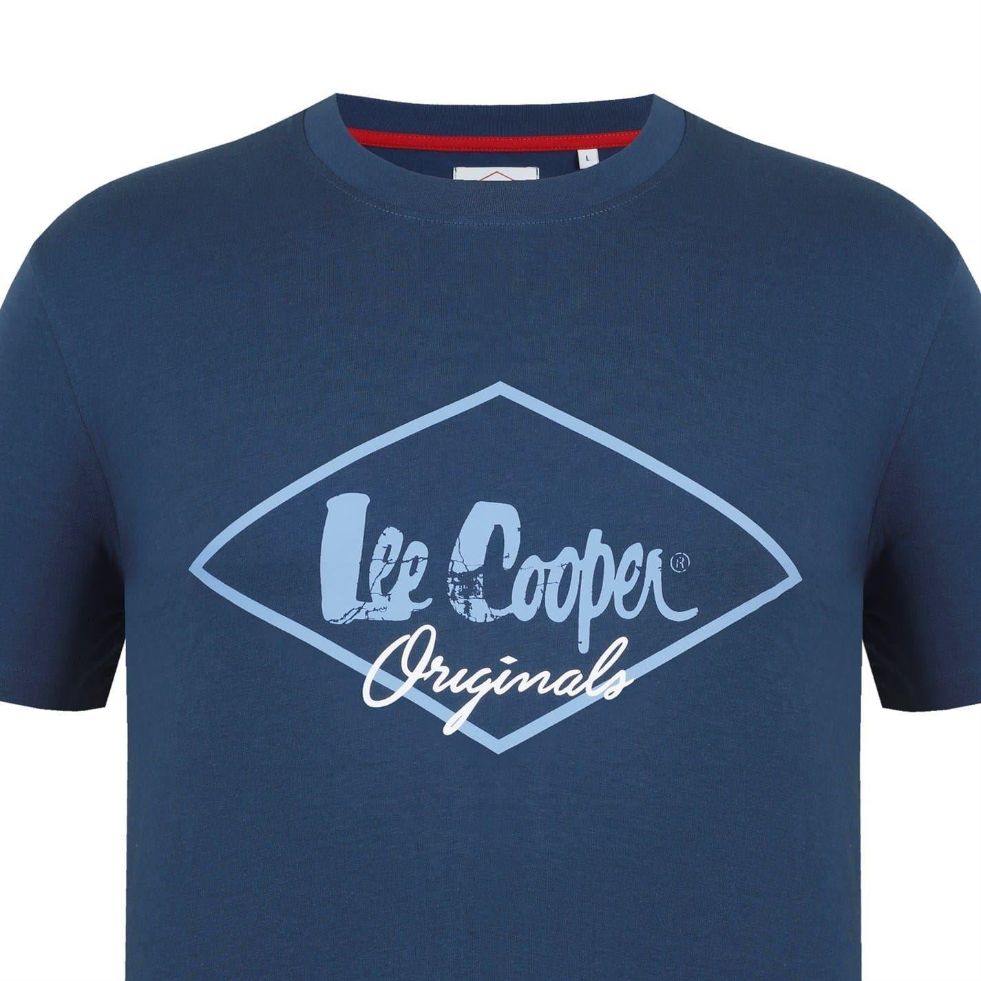 Vintage Blue - Lifestyle - Lee Cooper Mens Originals Logo T-Shirt