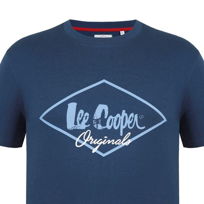Vintage Blue - Lifestyle - Lee Cooper Mens Originals Logo T-Shirt