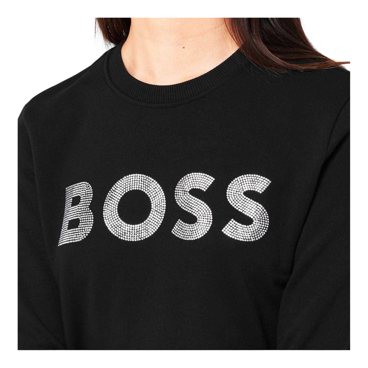 Black - Side - Boss Womens-Ladies Logo Sweatshirt