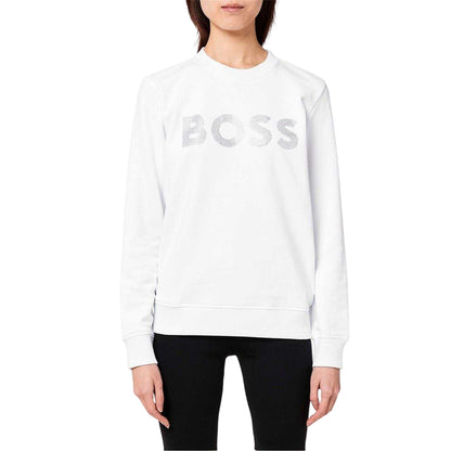 White - Side - Boss Womens-Ladies Logo Sweatshirt
