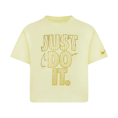 Cream - Front - Nike Girls Just Do It Boxy T-Shirt
