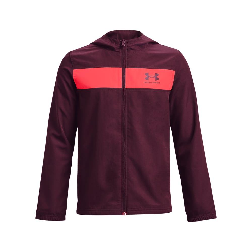 Burgundy - Front - Under Armour Boys Sportstyle Windbreaker