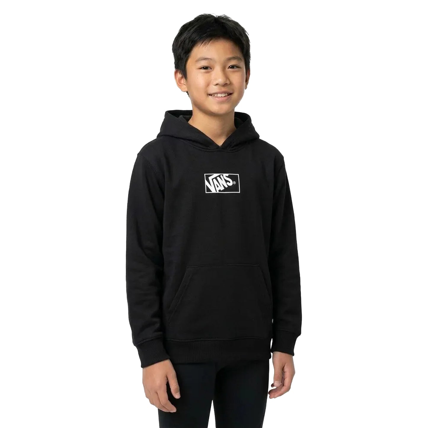 Black - Back - Vans Childrens-Kids Box Logo Drawstring Hoodie
