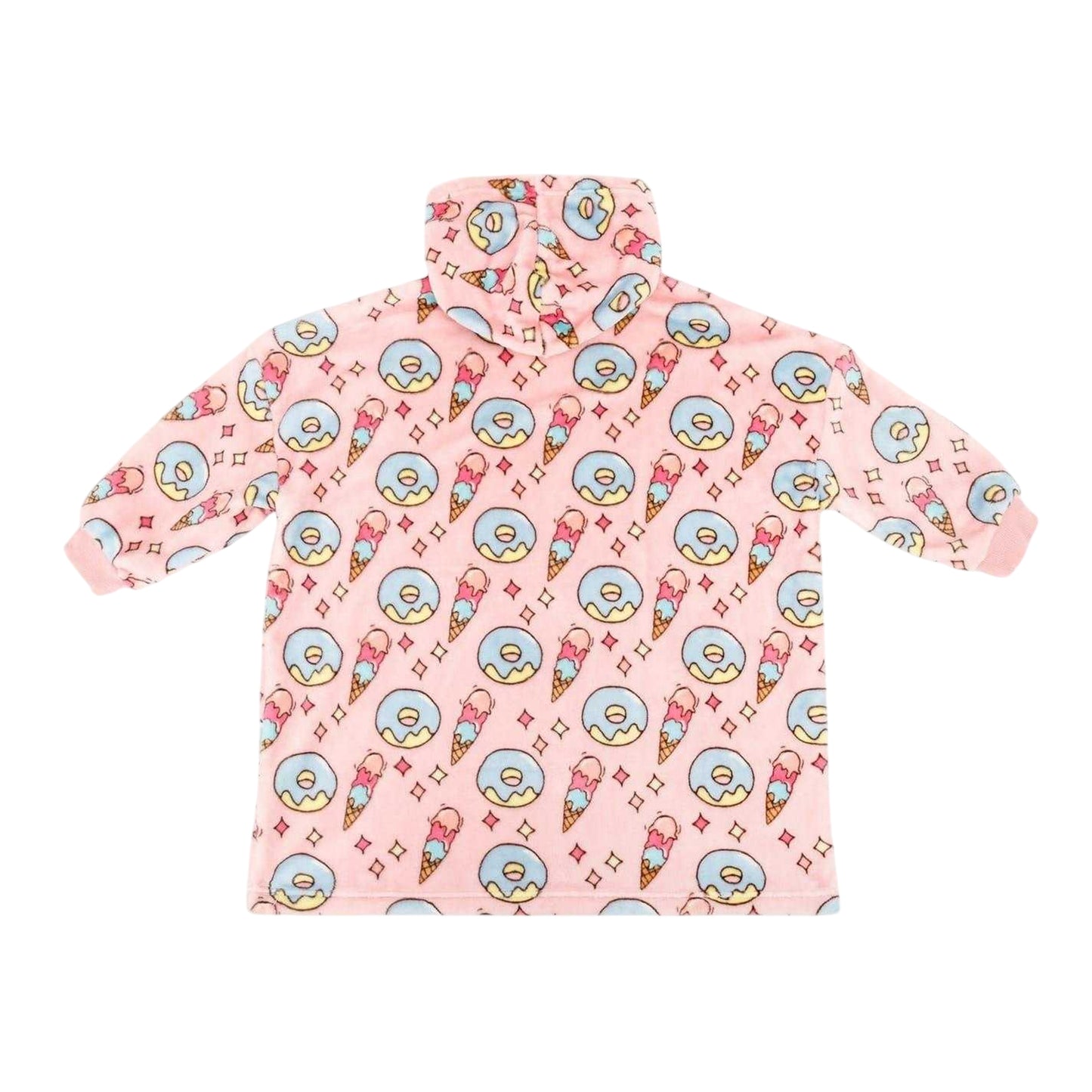 Cream - Back - Star Girls Oversized Blanket Hoodie